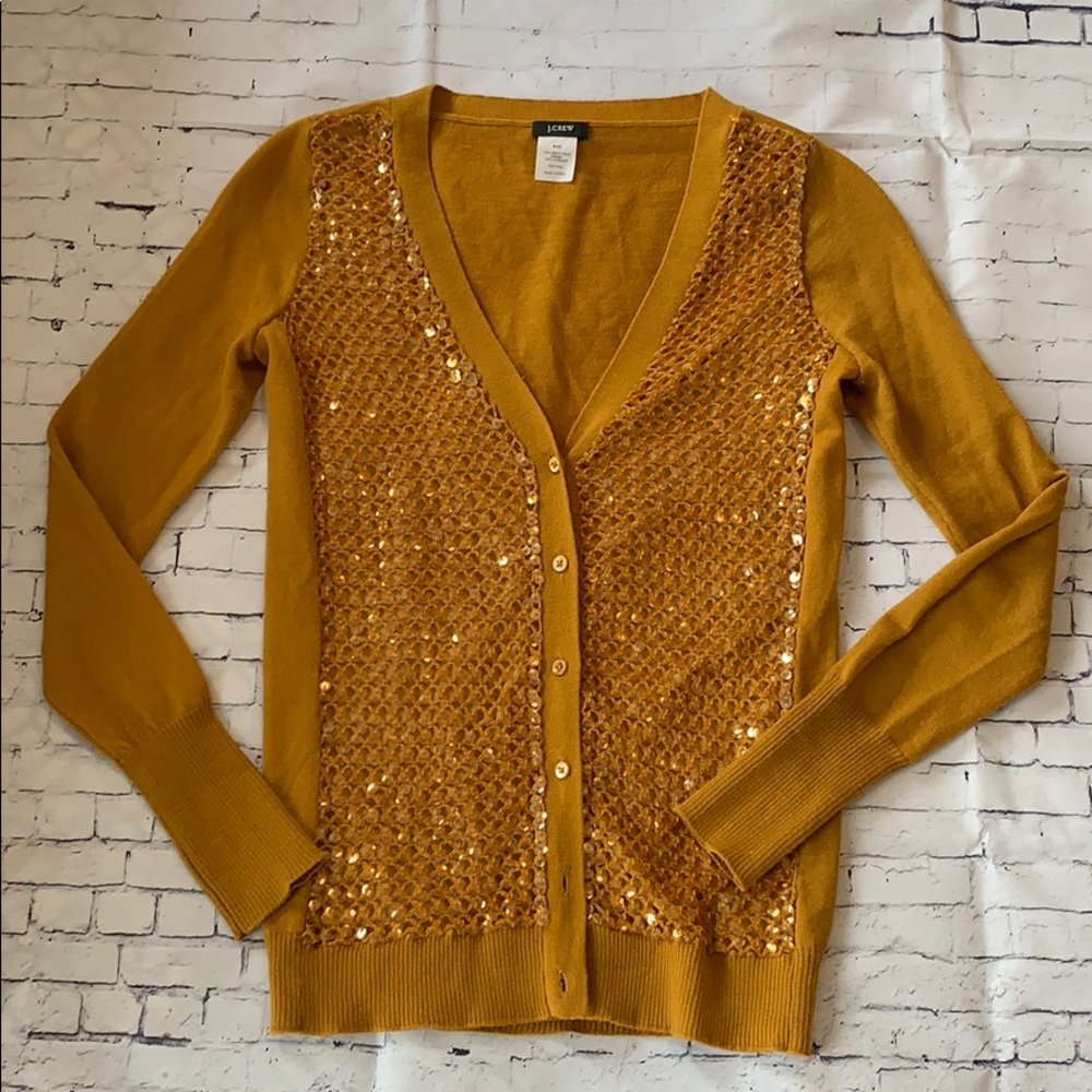 J Crew XXS sequin wool cardigan